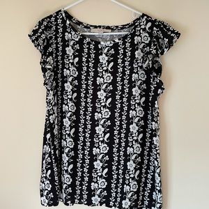 NWT Loft floral short sleeve blouse